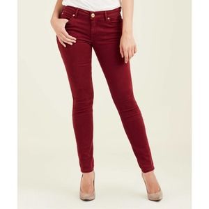 True Religion Oxblood Jennie Mid-Rise Curvy Skinny Jeans women’s size 30